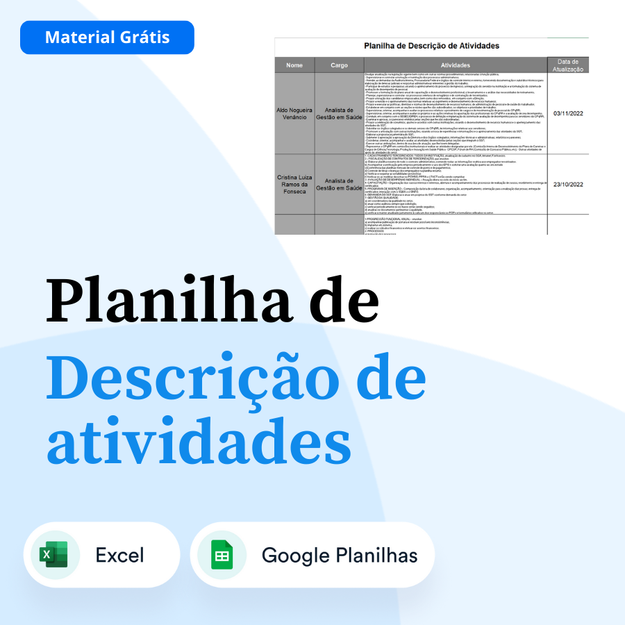 Planilha de Descricao de atividades Planilha de Descricao de atividades